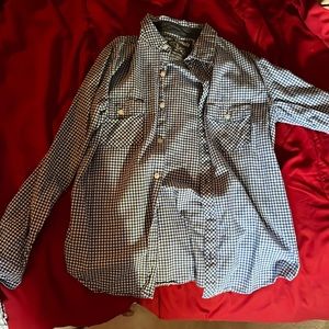 3 boys size large cotton button down long sleeve casual dress shirts. EUC